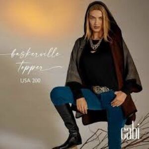 NWOT CAbi Baskerville Plaid Fall Reversible Topper